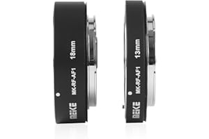 Meike MK-RF-AF1 - Anello adattatore in metallo per messa a fuoco automatica macro (13 mm + 18 mm), compatibile con fotocamere Canon RF-Mount EOS R RP Series