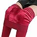 Produktbild TUDUZ Damen Frauen Plüsch Kaschmir Lässige Dicke Leggings Super Elastische Dünne Legging Hosen (Rot)