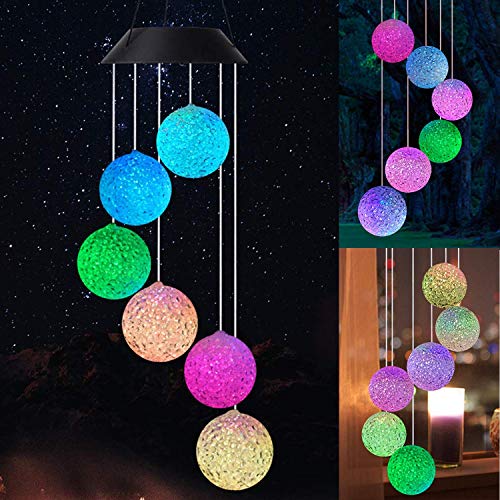 BINWO Carillon del Vento Solare, Colore Che Cambia all'aperto Impermeabile LED Chime del Vento colorato della Luce per la casa/Partito/Festival Decorazione