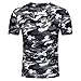 Produktbild Beikoard Herren Bluse Herren T-shirt, Herren Casual Camouflage Print O-Ausschnitt Pullover T-Shirt Top Bluse Slim-Fit-Bluse Fest Sportjacke (XL, Grau)