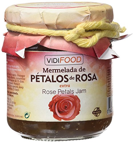 Mermelada Extra Artesanal de Pétalos de Rosa - 210 g - Procedente de España - Casera, de Alta Calidad & 100% Natural - Amplia Variedad de Deliciosos Sabores