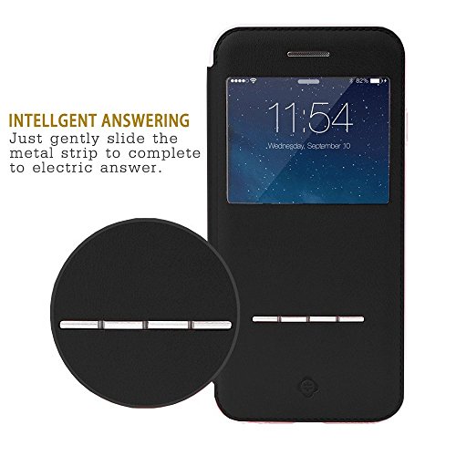 iPhone 6 Plus/6S Plus window case, TOTU Touch Series Folio Flip PU Leather Smart View Window Case Cover with Kickstand and [Metal Sensor] for Apple iPhone 6 Plus / iPhone 6S Plus 5.5 inch