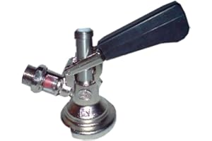 HIWI HERZBERG GMBH ich-zapfe.de Zapfkopf, Flach - Fitting für den Kelleranstich Ihrer KEG bierfass mit geradem Ausgang - hochwertig und rostfrei für perfekte Zapfergebnisse und eine Lange Lebensdauer