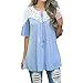 Produktbild Lurcardo Damen Shirts T-Shirt Blusen Sommer Sexy Patchwork Schnür Schulterfrei Tuniken Mode Tops Kurzarm Kurze Ärmel Lässiges Lose Bluse Oberteil Frauen Teenager Mädchen Hemd Pulli Pullover Tee