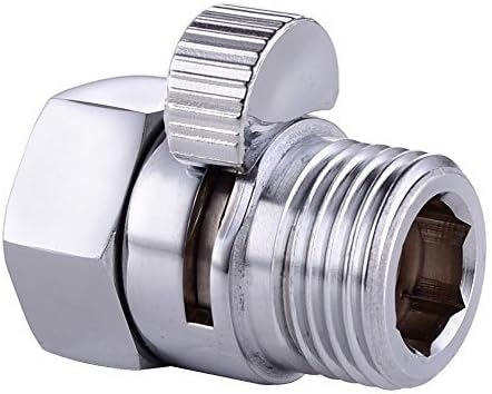 Homeself Shower Flow Control Valve, Shower Head Shut-Off Valve Solid Brass with Short Switch, Universal Replacement Part