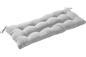 DFANCE Cojín de Banco para Interiores Exteriores,Cojín Grueso ​para Banco con Respaldo,Cojín Grueso para Banco 2-3 Plazas,Ojín Largo de Banco,para Comedor Cocina Patio,Gris,130x50CM/51x20IN