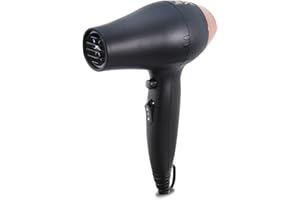 Secador de cabello LIM HAIR WR 3.0 para viaje, gimnasio o para cada día. 1200 W, boquilla, difusor y bolsa incluida. Tamaño reducido mini. Secador o W'21 PACK (NEGRO ROSEGOLD, SECADOR)