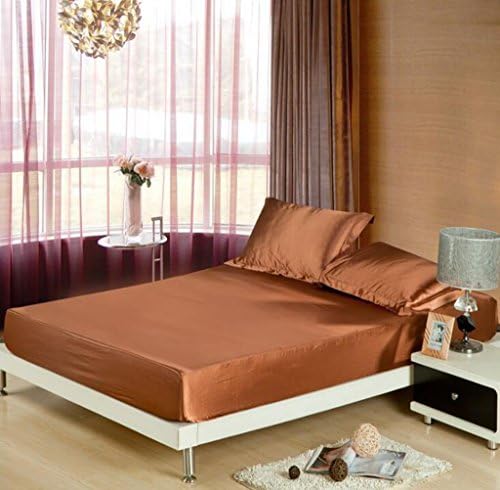 Wmshpeds Silk bed single piece of solid color double-fight silk silk bed sheets ice bed bare bedspreads bed lin