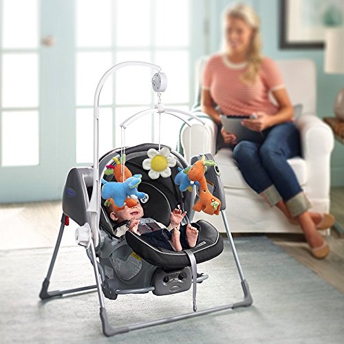 Esonstyle Kind Krippe Mobile Bett Glocke Halter Arm Bracket + Wind-up / Auto Music Box Mutter Schraube Sets Rotary Box Mobile für Baby-Kinder (66CM) - 5