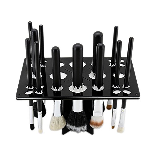 Travelmall 26 Makeup Brush &Nail Art Brushes Holder Organizer Tree Brush Dryer Folding Collapsible Air Drying Tower Mix Size (black)