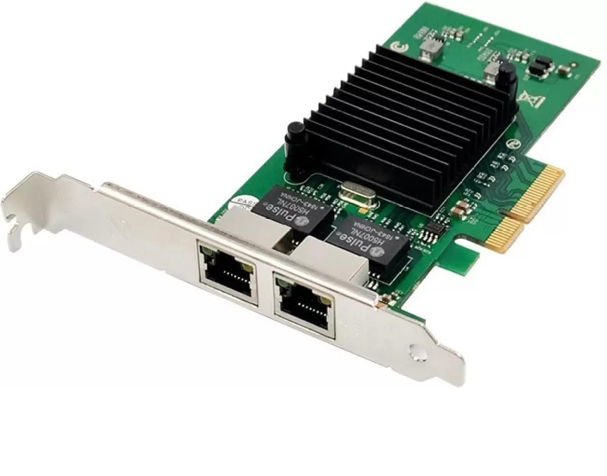 BOXNUBE PCIe Dual Port Gigabit LAN Card PCI-E for Servers & Desktops | Intl Chipset, 2 Port Giga LAN Card