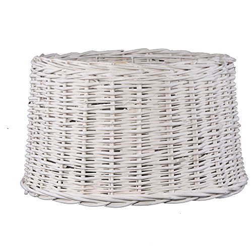 Lampenschirm Rund Rattan weiß TL 45-40-27
