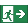 uscita di emergenza freccia a destra cartello alluminio 100x120 emergenza