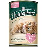 CHRISTOPHERUS Nassfutter JUNGE KATZE Geflügelherzen + Reis 200g