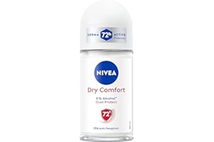 NIVEA Deodorante Roll on Dry Comfort 6 x 50 ml, Deodorante donna per una protezione sicura 72h, Deo roll on antitraspirante senza alcool e dermotestato per un'azione efficace ma delicata sulla pelle
