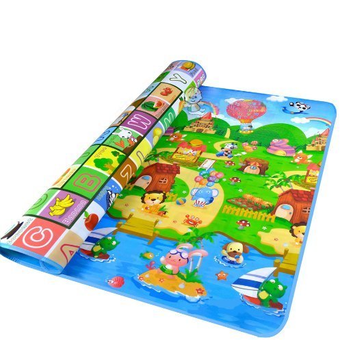 FASTCE Large 180x120cm Baby Care Play Mat Crawl Mats Carpet (180x120cm, Animals)