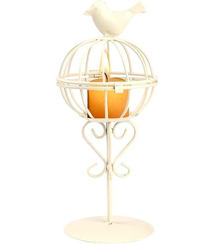 Métal Décorative Oiseau Cage Suspendu Lustre Bougeoir Photophore Paquet