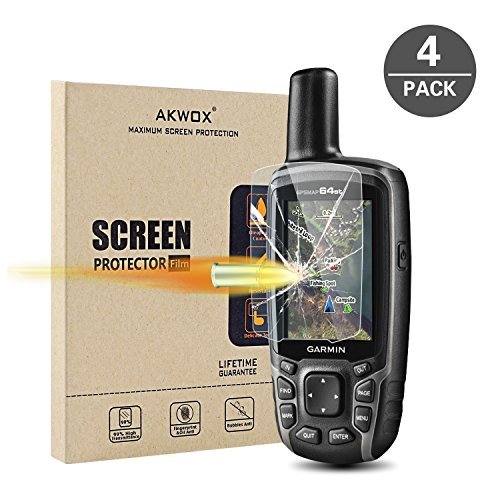 AKWOX [4 Pezzi] Pellicola Vetro Temperato Garmin GPSMAP 62 64 64s 64st Pellicola Protettiva Durezza 9H Anti Graffi Vetro Protettivo per GPSMAP 62 62s 62sc 62st 62stc 64 64s 64st GPS