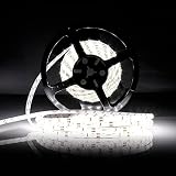LEDMO Tira LED, Tira LED Blanco 6000K 12V SMD2835-300led IP65 Impermeable 15Lm/led tira led de alta luminosidad 5 metros CRI80 para la iluminación del gabinete de cocina, dormitorio, TV iluminación decorativa