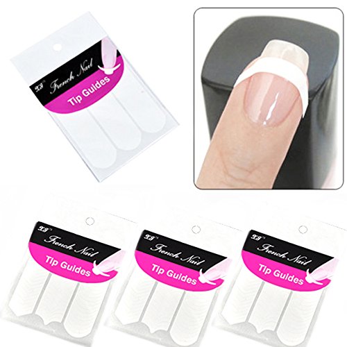Beauty French Manicure Nail Art Form Fringe Guides Sticker DIY Stencil (Type 2)