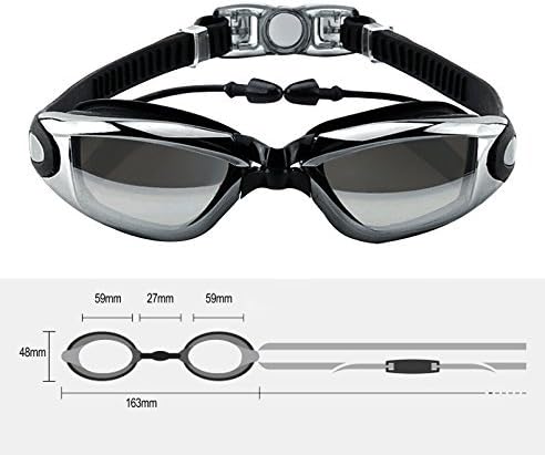 Nearsighted Swimming Goggles, Goodsmiley Myopic UV400 Anti-fog Waterproof Leakless Goggles with Siamesed Earbuds, Nose Clip for Shortsighted Men, Women, Youth Swimmers (Black,-5.0)