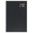 2025 Diary A4 | A5 | A6 Week to View | Page A Day | Desk Diary | Hard Backed For Home And Office Use (Black, A6 Day A Page)
