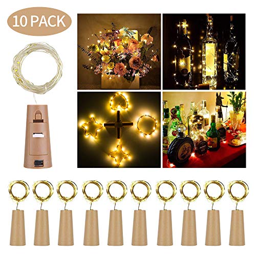 LED botellas Luz oasmu Luz de botellas de vino Botellas luces 6 pieza 20 LED corcho Botella Cadena de luces 20 LED Iluminación 2 m Alambre de cobre Luz Estrella Luz para botella DIY