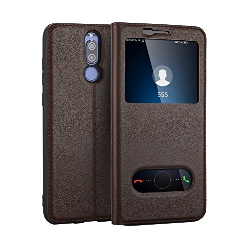 Mate 10 Lite H  lle DWaybox Foldable Stand Feature mit View Window Folio Schutzh  lle Slim Luxury Genuine Leather H  lle f  r HUAWEI Maimang 6   Mate 