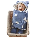 GreForest Baby Swaddle Blanket Blue Star Seperate Legs For Autumn and Winter 0-3 Months