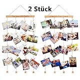 ♥ Gute Qualität: Hergestellt aus 100% natürlichen Buchenstäben und Hanfseil - schimmelresistent für langanhaltenden und zuverlässigen Gebrauch. Die Bildercollage bietet viel Platz für ihre Bilder in verschiedenen Größen, ob vertikal oder horizontal. Sie werden es lieben ihre Bilder und Erinnerungen kreativ zu platzieren.