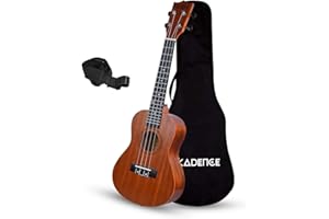Kadence UKTWC Concert 23" Acoustic Ukulele | Sapele Wood | Comes with Bag | Includes Learning Course | Brown
