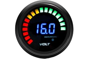 ETOPARS Motor de Coche Auto Digital 2 Pulgadas 52mm Medidor de Voltaje Voltio Puntero Kit Refuerzo Pantalla Indicador de luz LED Tinte Humo len Calibre Carreras