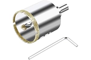 ASNOMY Diamentowa otwornica 45 mm z wiertłem centrującym, diamentowe wiertło do szkła z powłoką diamentową, diamentowa koronka wiertnicza wiertło do płytek / płytek / ceramiki/marmuru/granitu