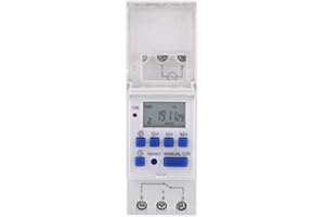 DEWIN Timer,Timer Digitale Settimanale AC 220V Orologio Settimanale Din con display LCD Interruttore Temporizzato Temporizzatore 220V,16 Programmi di Accensione/Spegnimento