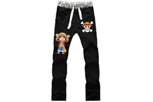 WANHONGYUE Anime One Piece Luffy Zoro Sweatpants Jogginghose Cosplay Kostüm Lange Trousers Sporthose Trainingsanzug mit Taschen