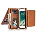 Produktbild iPhone 7 Hülle, Lively Life Hochwertigen PU Leder Geldbörse Flip Brieftasche mit 11 kartenfach und Wristlet Reißverschluss Multifunktions Handy schutzhülle für Apple iPhone 7,Braun