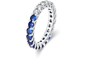 KUNSIR 925 Anelli in Argento Sterling per le Donne Cubic Zirconia Anelli Anello di Fidanzamento Anelli di Personalità R1