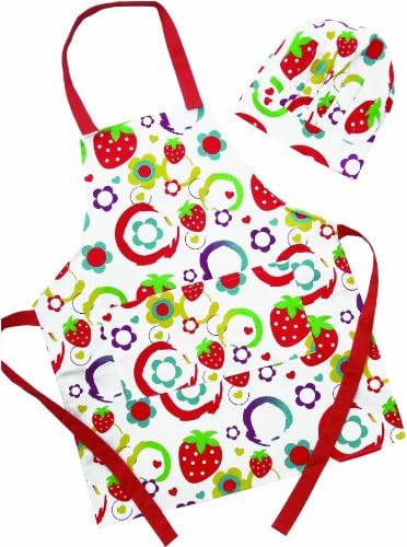 Shreds Sugar and Spice Strawberries Apron and Chef's Hat Set