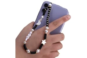 PTNKUIIY Handykette Perlen Bunt Handyanhänger, Böhmische Anti-Verlorene Handykette Mond Stern Telefon Anhänger Perlen Telefon Kette Strap Perlenkette Handy Charm Schlüsselanhänger Dekoration