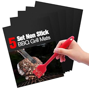 Bbq Grillmatte 5er Set Irainy Antihaft Barbecue Grill Matten W 1 Silikon Basting Brush Fr Gas Kohle Ofen Elektrogrill Bis 260cfda Zulassung
