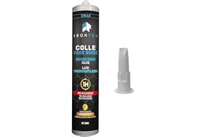 IRONTEK LUBRIFIANTS HAUTE QUALITE Colle Pare-Brise & Carrosserie IRONTEK 310 ML | MS Polymère Mastic Noire | Séchage Rapide 1H, homologuée Crash Test, sans solvant, sans Primaire | Haute adhérence, Multi-Supports, résistant UV