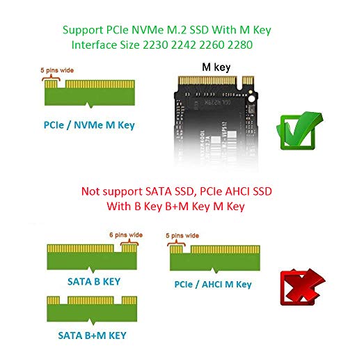 Adwits USB 3 1 UASP a PCIe NVMe M 2 2230 2242 2260 2280 SSD de Alto Rendimiento Adaptador  Carcasa de Caja Externa para WD Black  Samsung 960 970 EVO Pro Unidad de Estado s  lido y m  s  Gris Oscuro