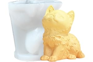 Daooibpa 3D Dog Silicone Mould, Silicone Animal Mould, Cute Dog/Cat Silicone Candle Mould, Animal Silicone Casting Molds Epoxy Resin Moulds for Making Cakes, Soaps, Fondant Cake Decoration Mould
