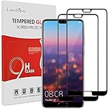 Huawei P20 Pro Panzerglas Schutzfolie, Lanhiem [Vollständige Abdeckung] [Lebenslange Garantie] Hüllenfreundlich, 9H Härtegrad, Anti-Kratzer, Panzerglasfolie - Schwarz, [2 Stück]