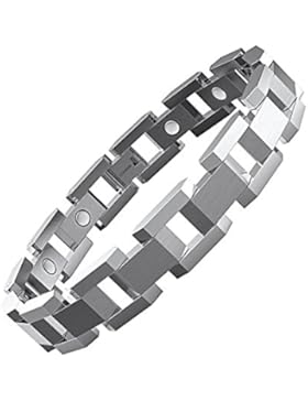COOLMAN Herren Armband Magnetarmband Titanium Armband Verstellbares Armband 20cm-23cm mit Link Entfernen Tool