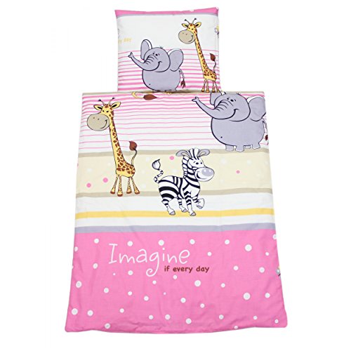 4 tlg. Kinderwagen Bettwäsche & Bettwaren-Set 60x75 Wiegenset Stubenwagen Decke Kissen & Bezüge