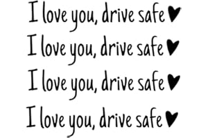 WENCHRISDT 4Pack I Love You Driving Safe Mirror Sticker,Drive Safe I Love You Rearview Decal,I L-ove You Drive S-afe Sticker with Heart,Rearview Mirror Decal Christmas Valentines Day Gifts for Family (Black)