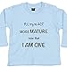 One and Mature - Funny Baby T-shirts, 12 to 18 mths, Blue