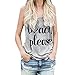 Produktbild ZEZKT Beach Please Printed Tank Top Ärmelloses Rundhals T Shirt Damen Weit Shirts Oberteile Tops Frauen Schöne Ausgefallene Coole T Shirts Print Damentops Sommer Fitness (S, Grau)