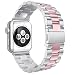 Produktbild Für iWatch Armband 42mm, AISPORTS Apple Watch Uhrenarmband 42mm Edelstahl Smart Watch Ersatzband Armband Schnalle Schließe Wristband für 42mm iWatch Serie 3/2/1,Sport,Edition - Silber&Rosa